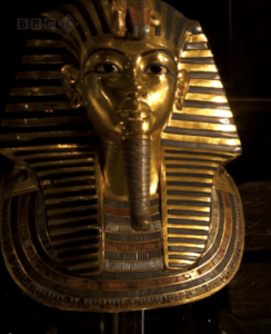 Tutankhamun's death mask. (Screenshot: BBC)